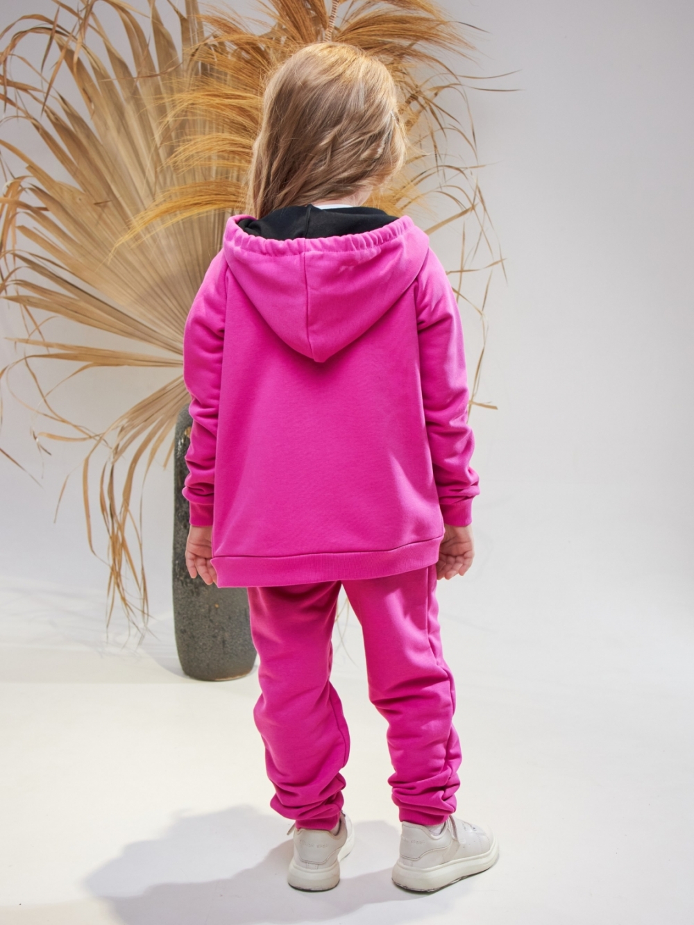 328-Ф. Костюм детский на молнии, фуксия, хлопок 65%, 35% ПЭ, 3-х нитка без начеса 98,104,110,116