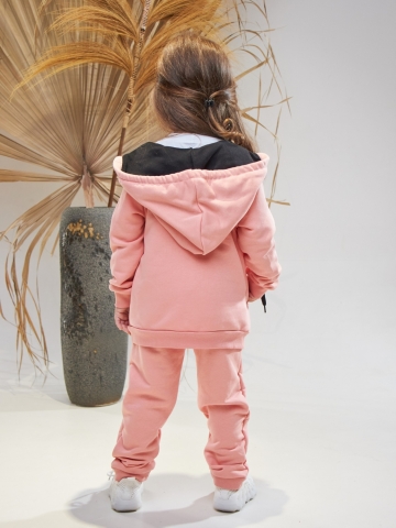 328-ПЕР. Костюм детский  на молнии, персик, хлопок 65%, 35% ПЭ, 3-х нитка без начеса 98,104,110,116